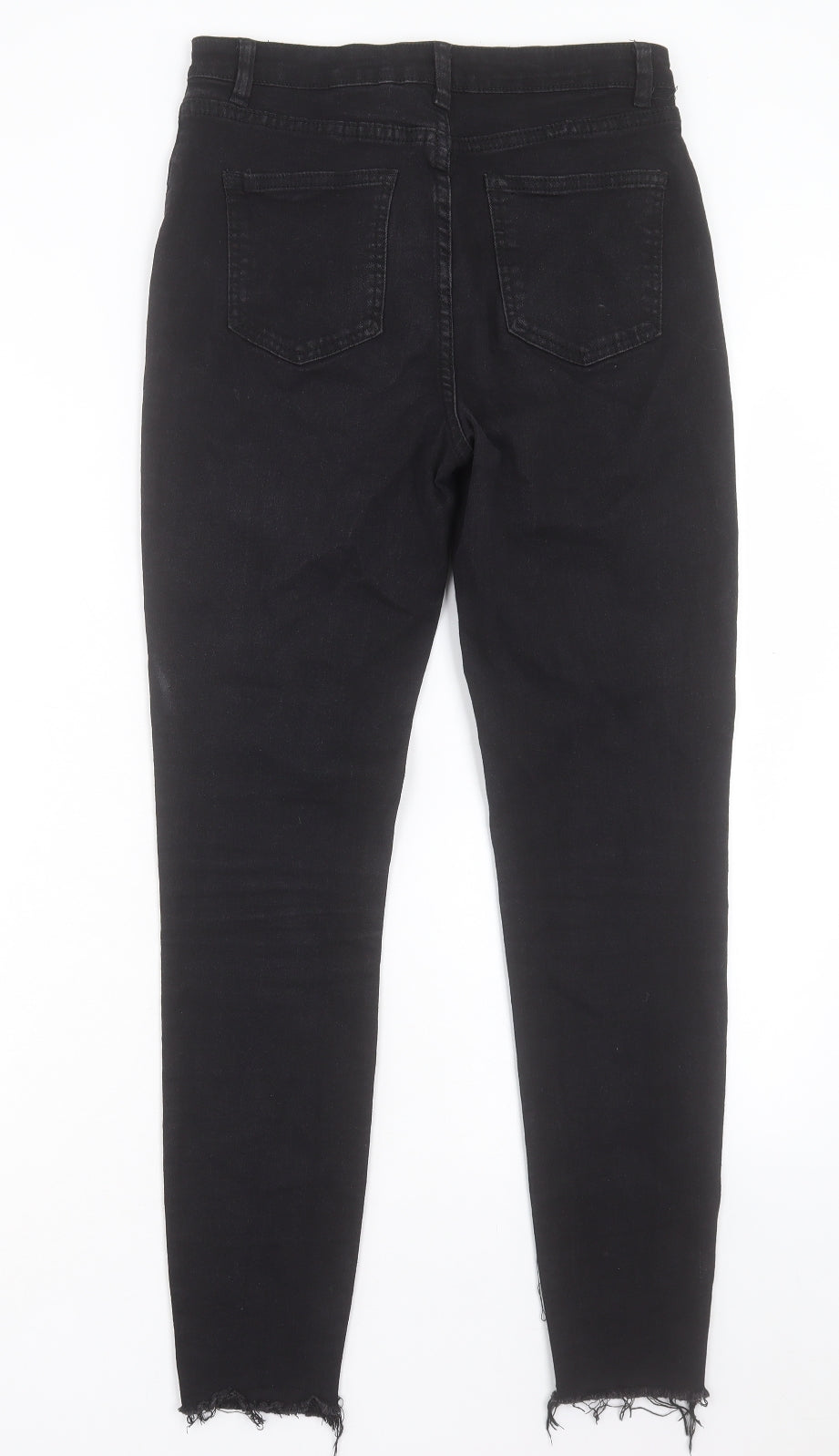 Boohoo Womens Black Cotton Skinny Jeans Size 10 L28 in Regular Button