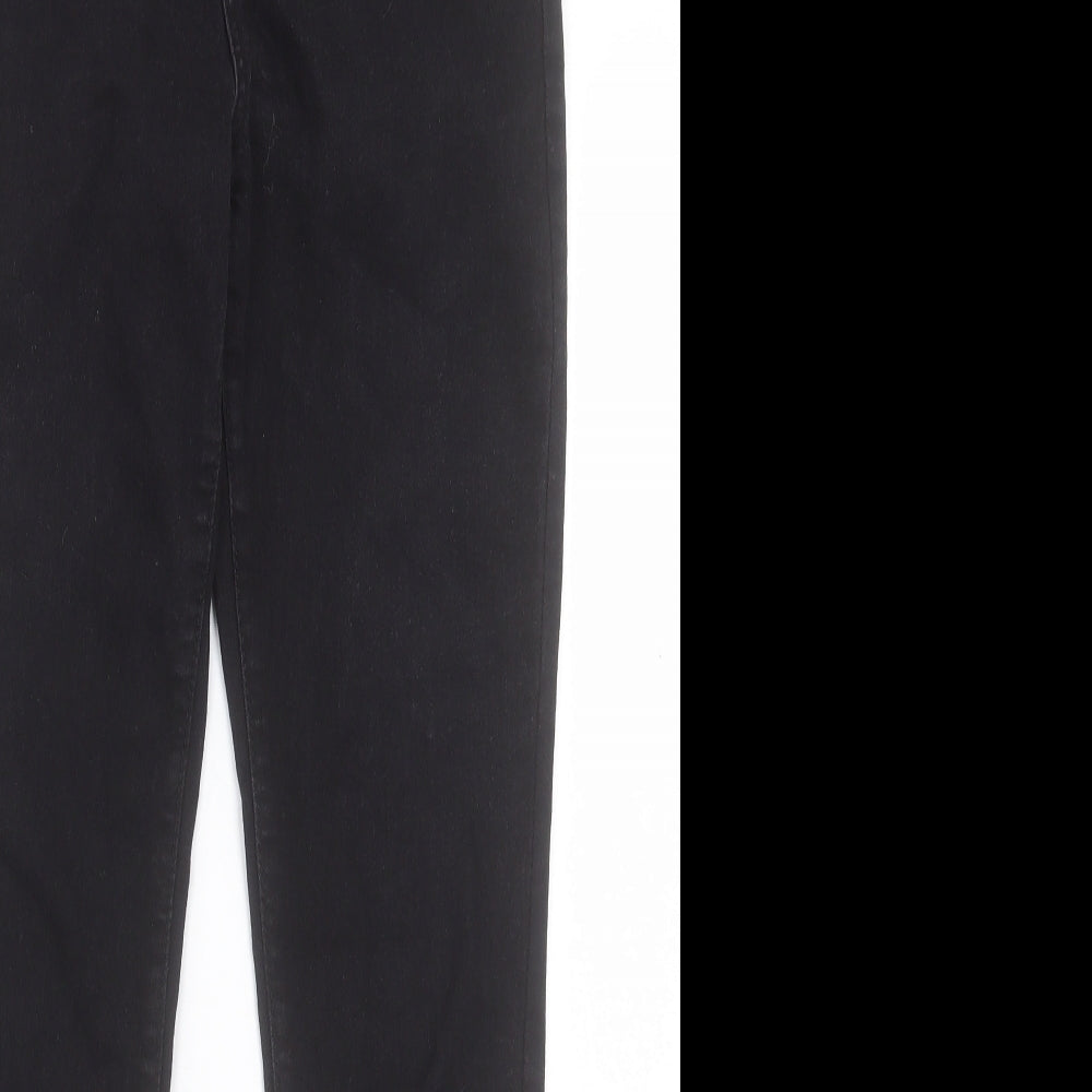 Boohoo Womens Black Cotton Skinny Jeans Size 10 L28 in Regular Button
