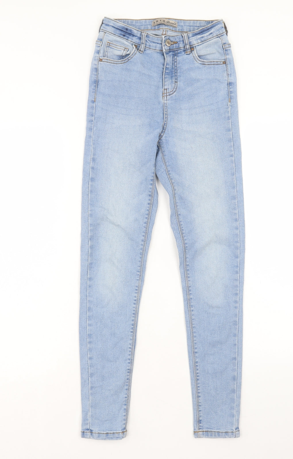 Denim & Co. Womens Blue Cotton Skinny Jeans Size 8 L28 in Regular Button