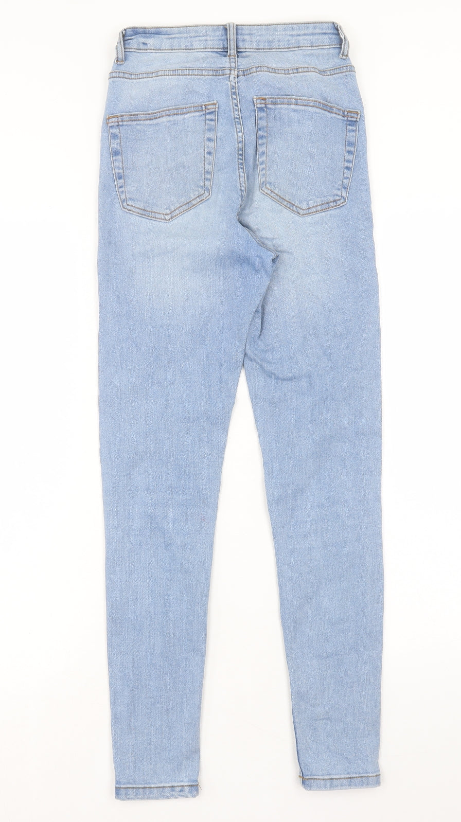 Denim & Co. Womens Blue Cotton Skinny Jeans Size 8 L28 in Regular Button