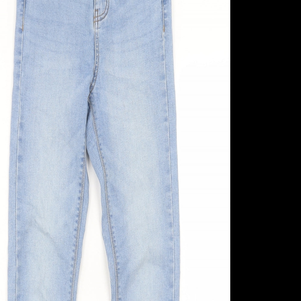Denim & Co. Womens Blue Cotton Skinny Jeans Size 8 L28 in Regular Button