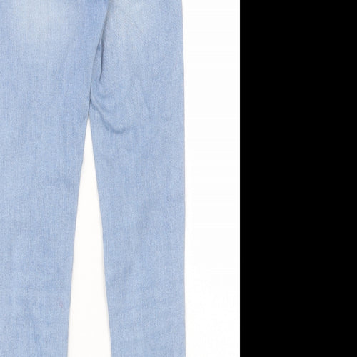 Denim & Co. Womens Blue Cotton Skinny Jeans Size 8 L28 in Regular Button