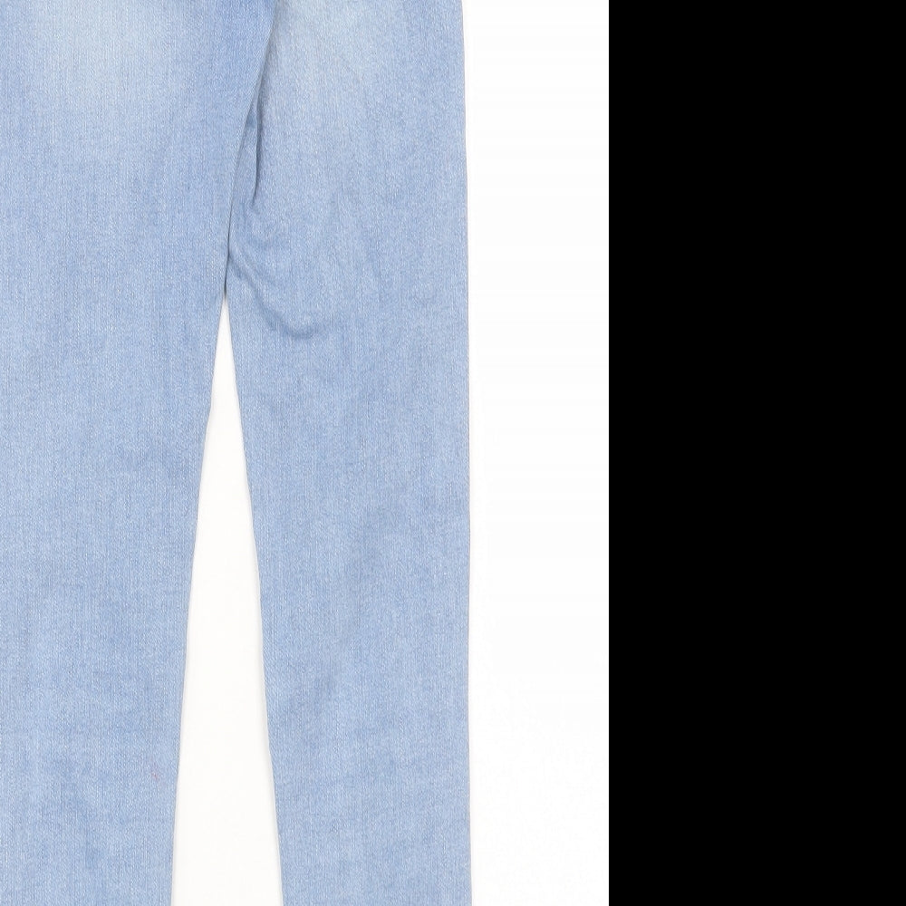 Denim & Co. Womens Blue Cotton Skinny Jeans Size 8 L28 in Regular Button