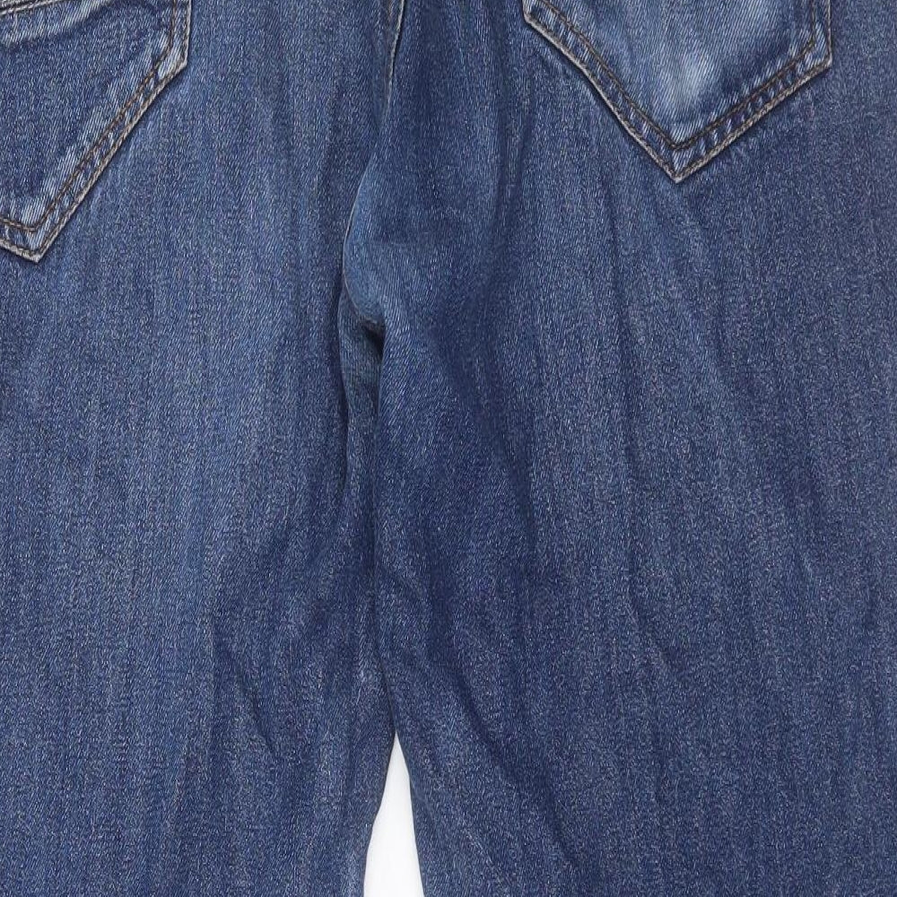 Marks and Spencer Mens Blue Cotton Straight Jeans Size 38 in L30 in Regular Button