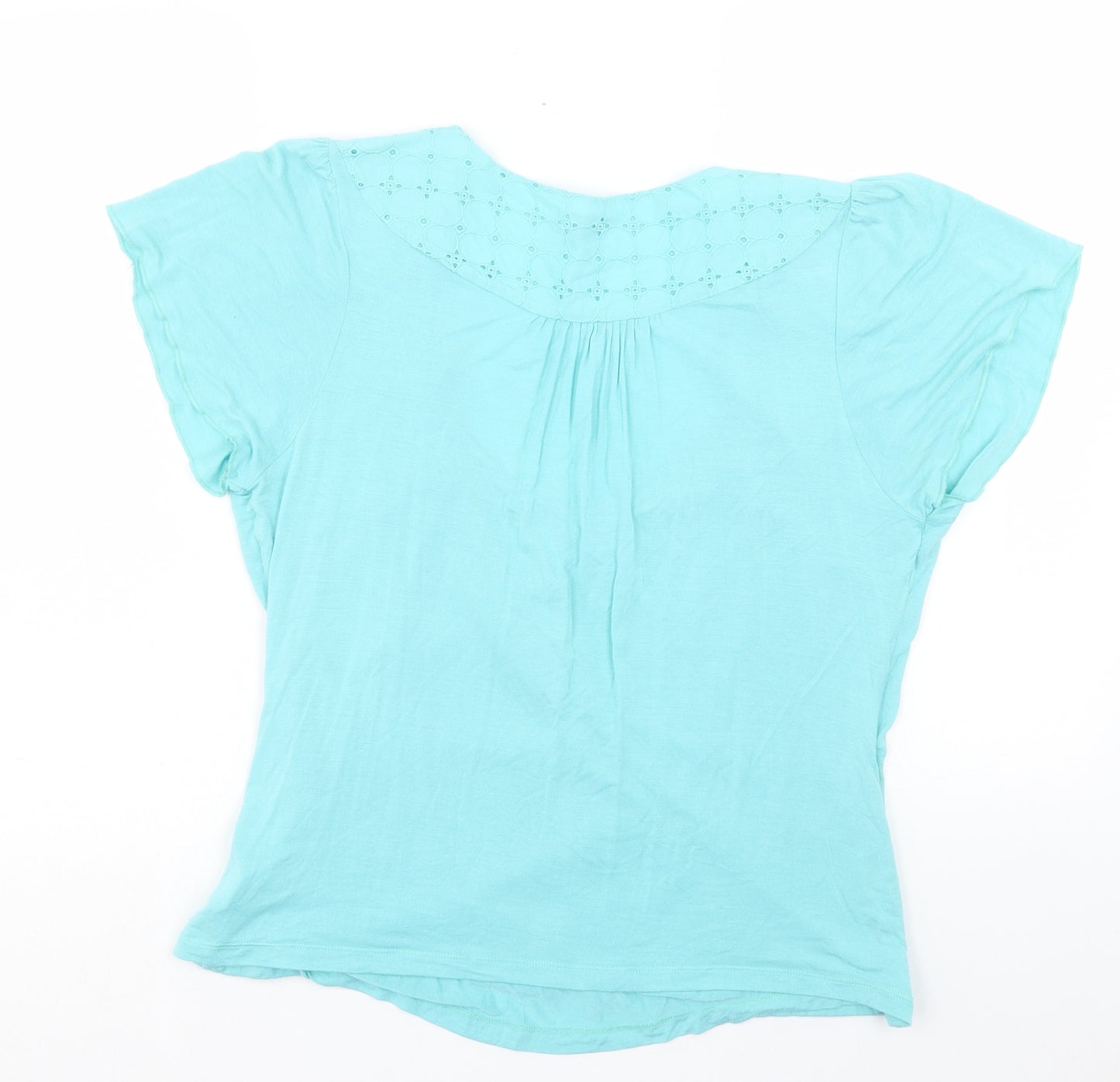 Kaliko Womens Blue Viscose Basic T-Shirt Size 18 V-Neck