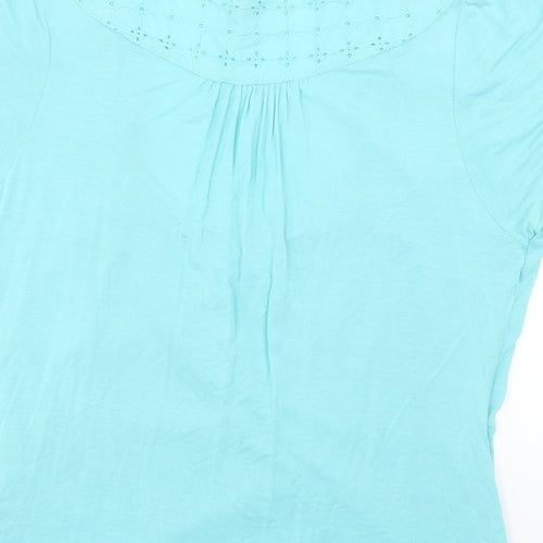 Kaliko Womens Blue Viscose Basic T-Shirt Size 18 V-Neck