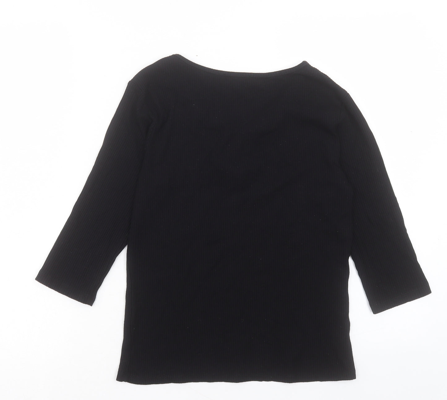 Atmosphere Womens Black Viscose Basic T-Shirt Size 14 V-Neck