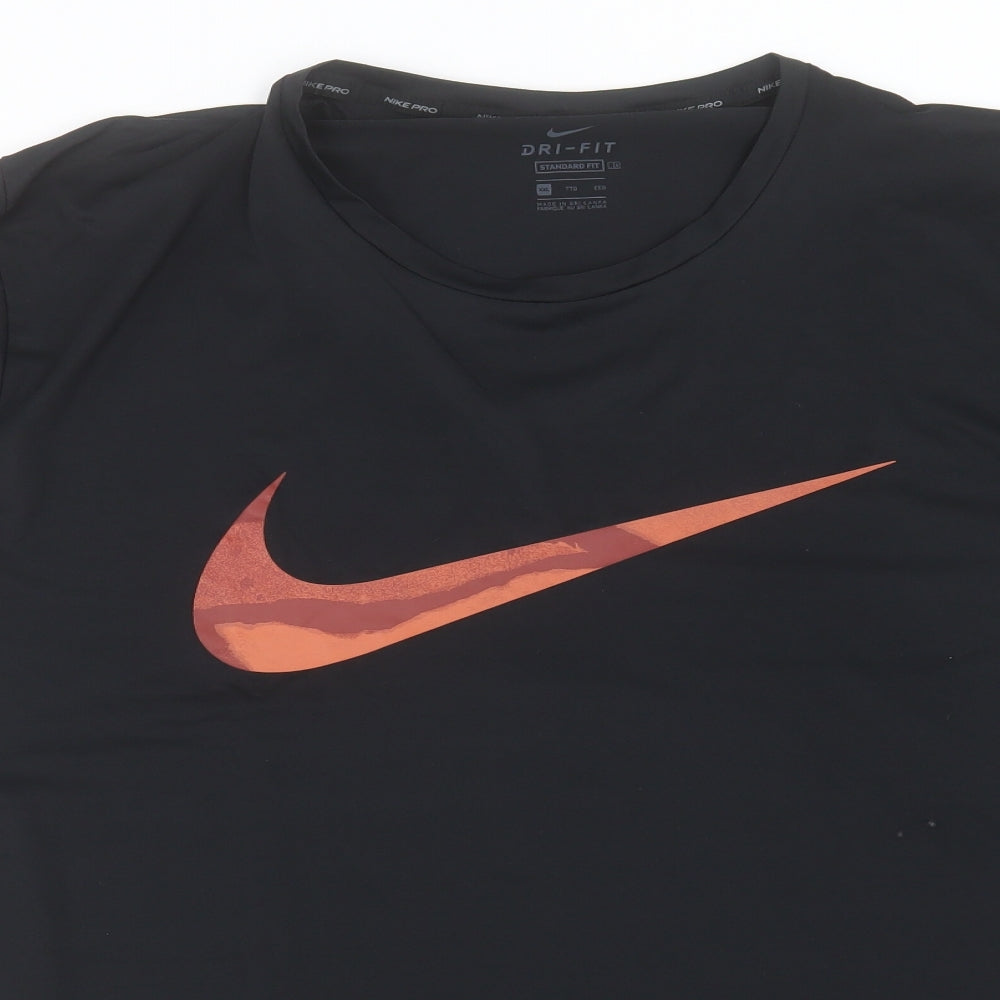 Nike Mens Black Polyester Basic T-Shirt Size 3XL Crew Neck Pullover