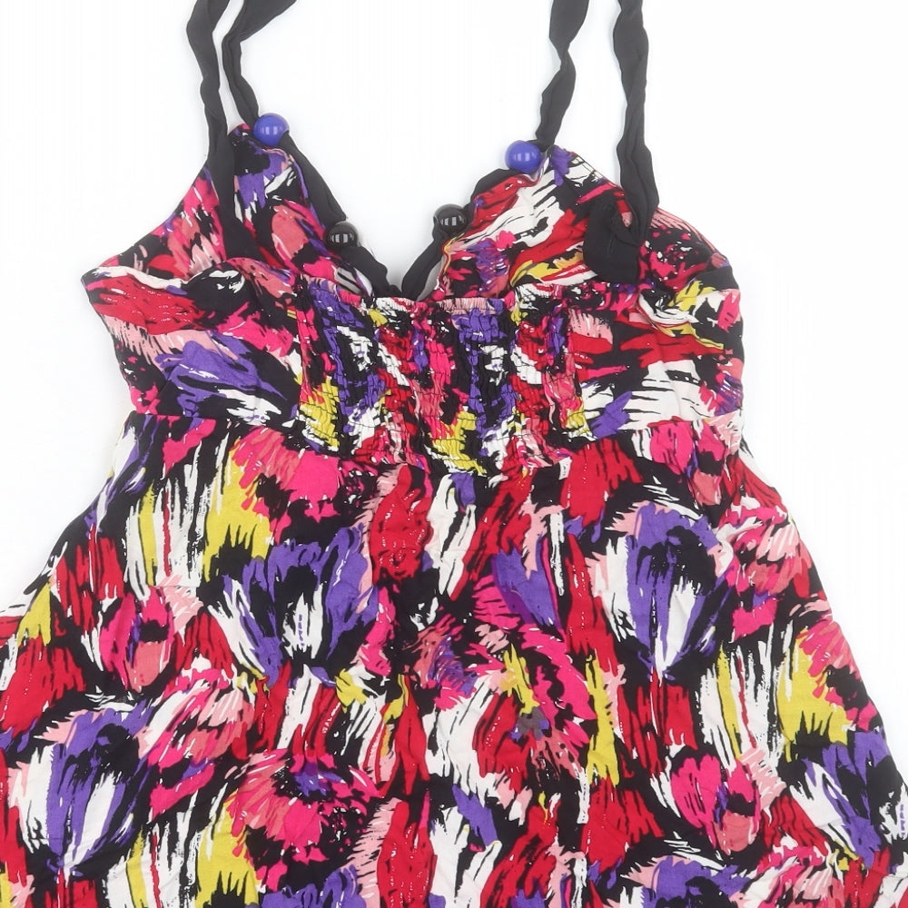George Womens Multicoloured Geometric Viscose Camisole Tank Size 10 V-Neck