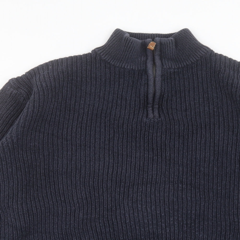 Debenhams Mens Blue High Neck Cotton Pullover Jumper Size 3XL