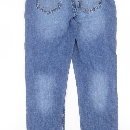M&Co Womens Blue Cotton Straight Jeans Size 12 L29 in Regular Button