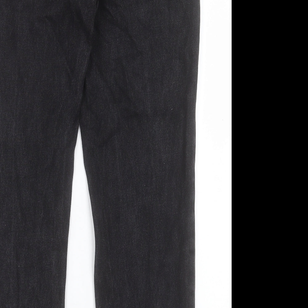 George Mens Black Cotton Straight Jeans Size 36 in L30 in Regular Button
