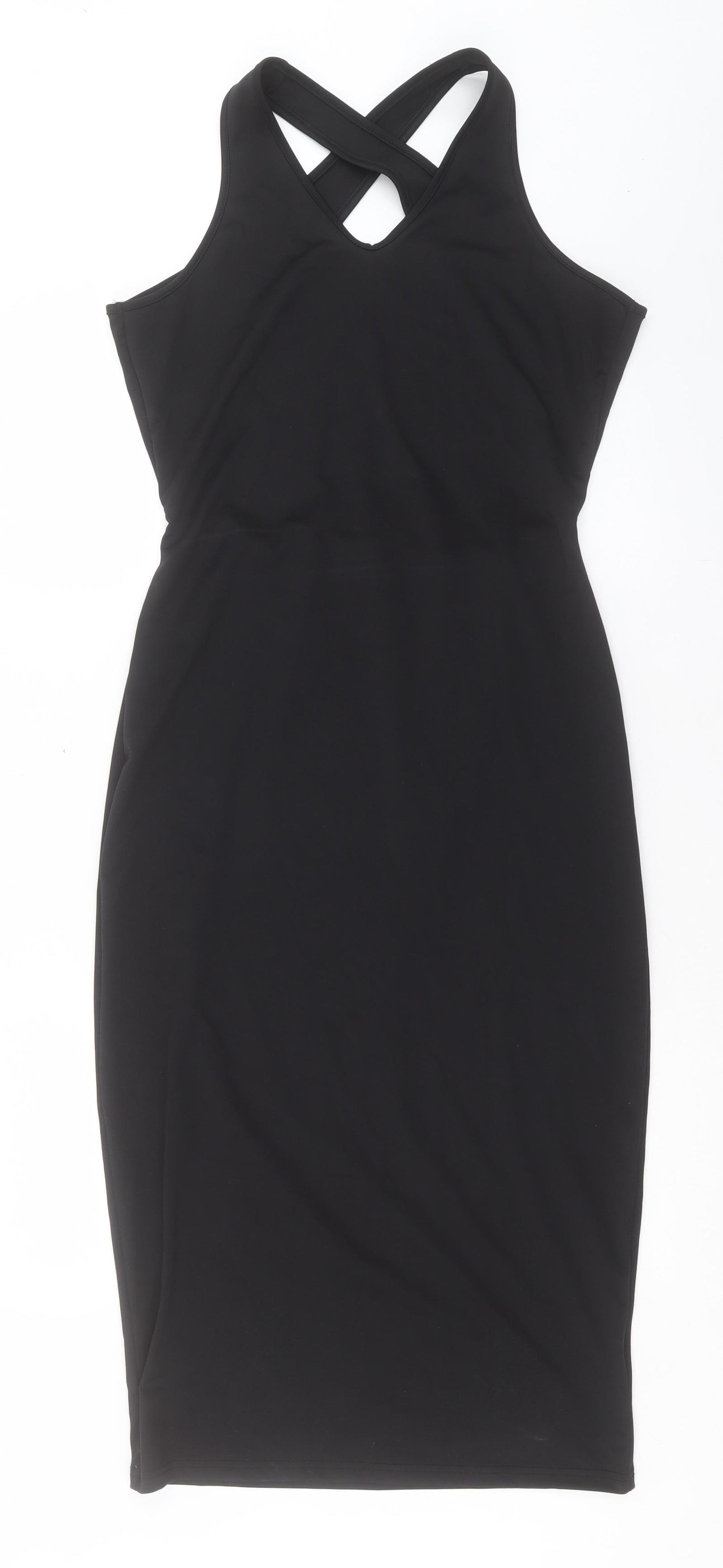 SheIn Womens Black Polyester Bodycon Size L V-Neck Pullover