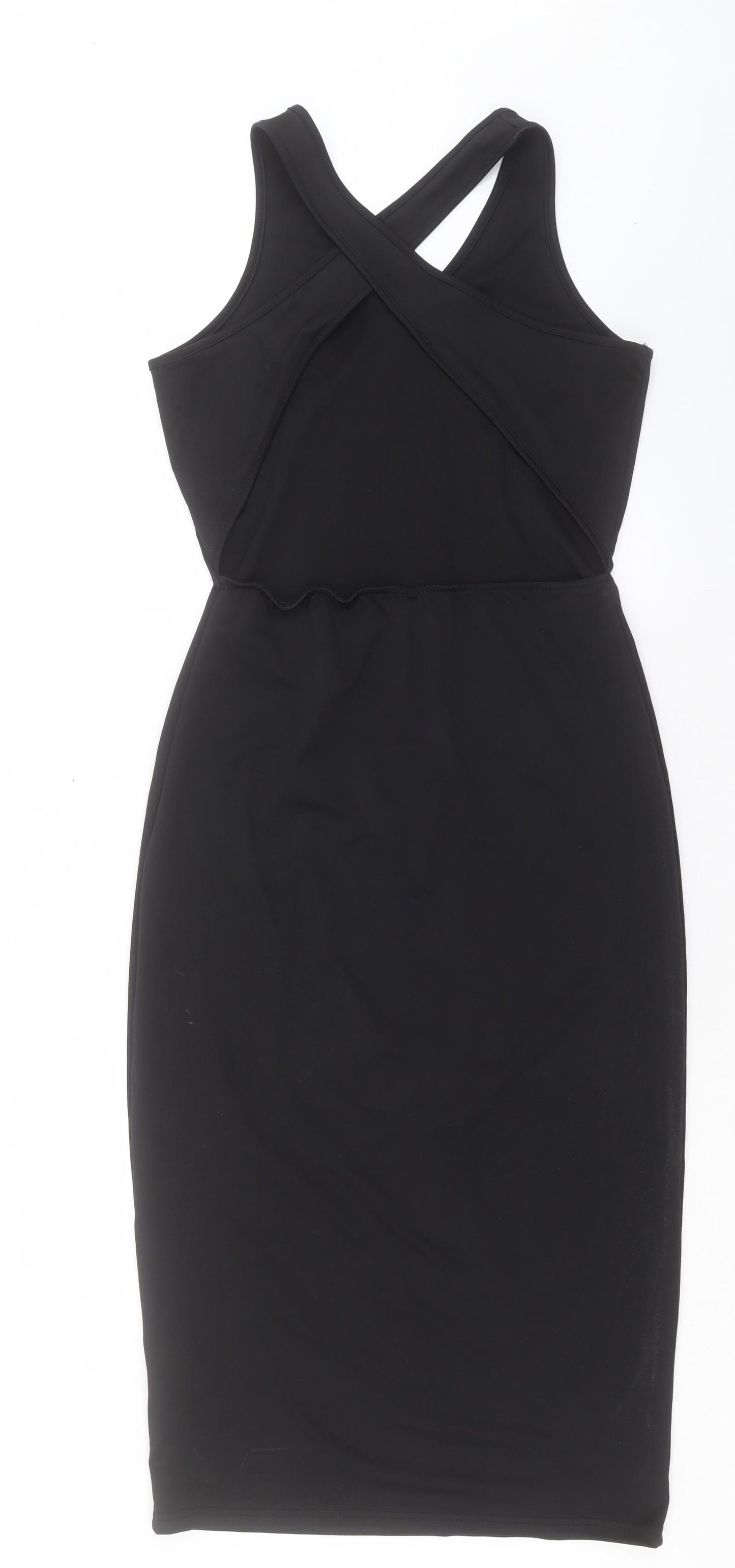 SheIn Womens Black Polyester Bodycon Size L V-Neck Pullover