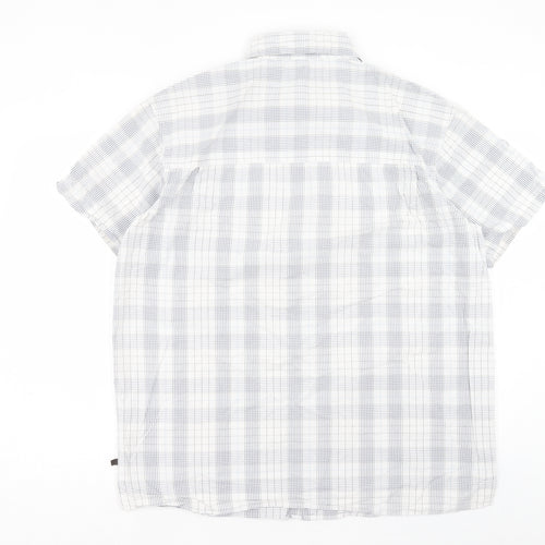 Hawkshead Mens White Plaid Cotton Button-Up Size XL Collared Button - Pocket Detail