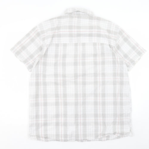 Hawkshead Mens White Plaid Cotton Button-Up Size XL Collared Button - Pocket Detail