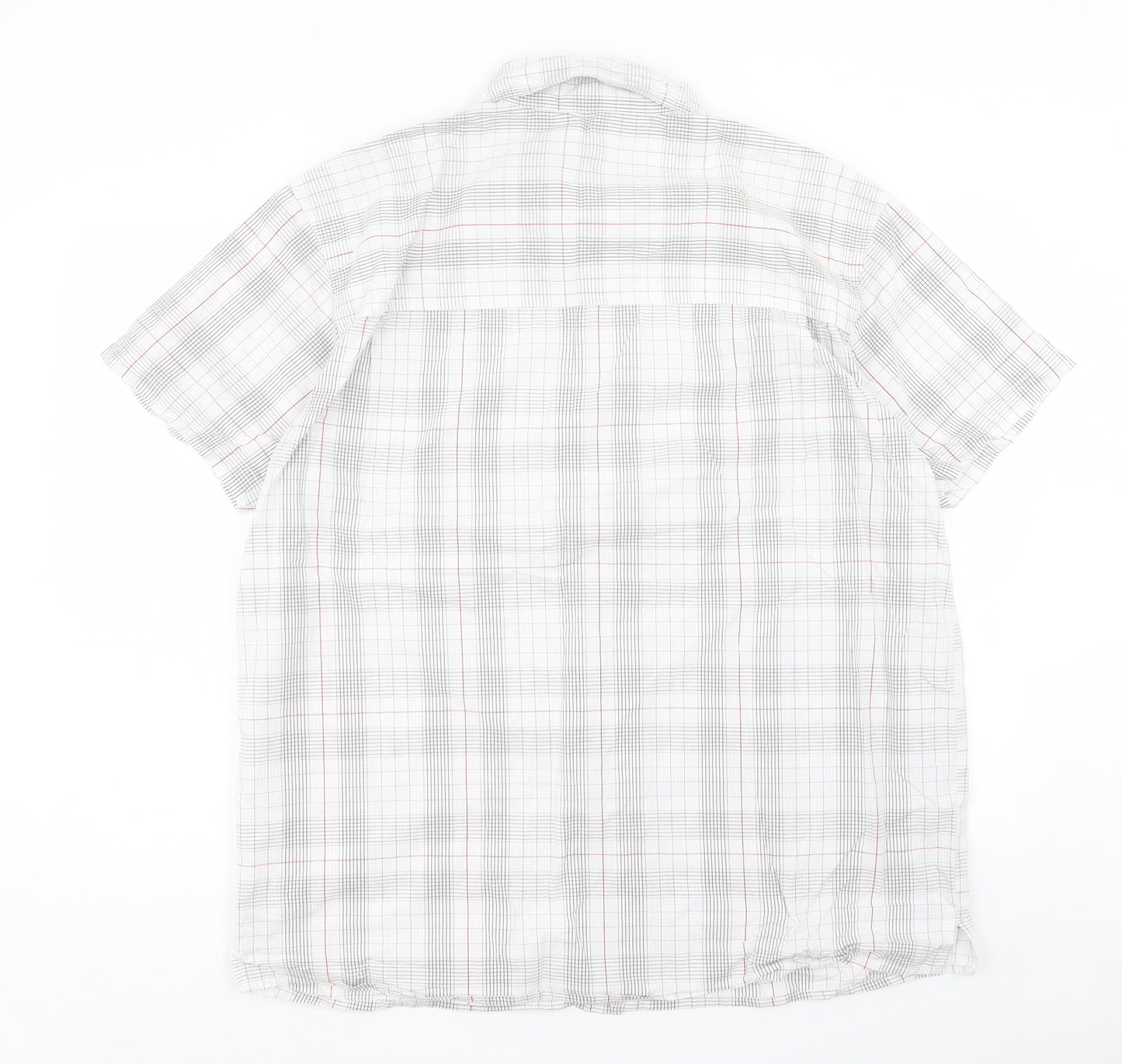 Hawkshead Mens White Plaid Cotton Button-Up Size XL Collared Button - Pocket Detail