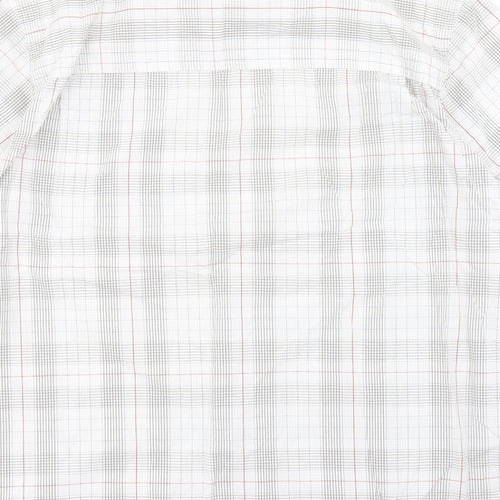Hawkshead Mens White Plaid Cotton Button-Up Size XL Collared Button - Pocket Detail