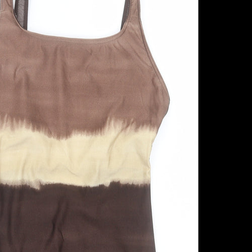 NEXT Womens Brown Striped Nylon Bikini Size 16