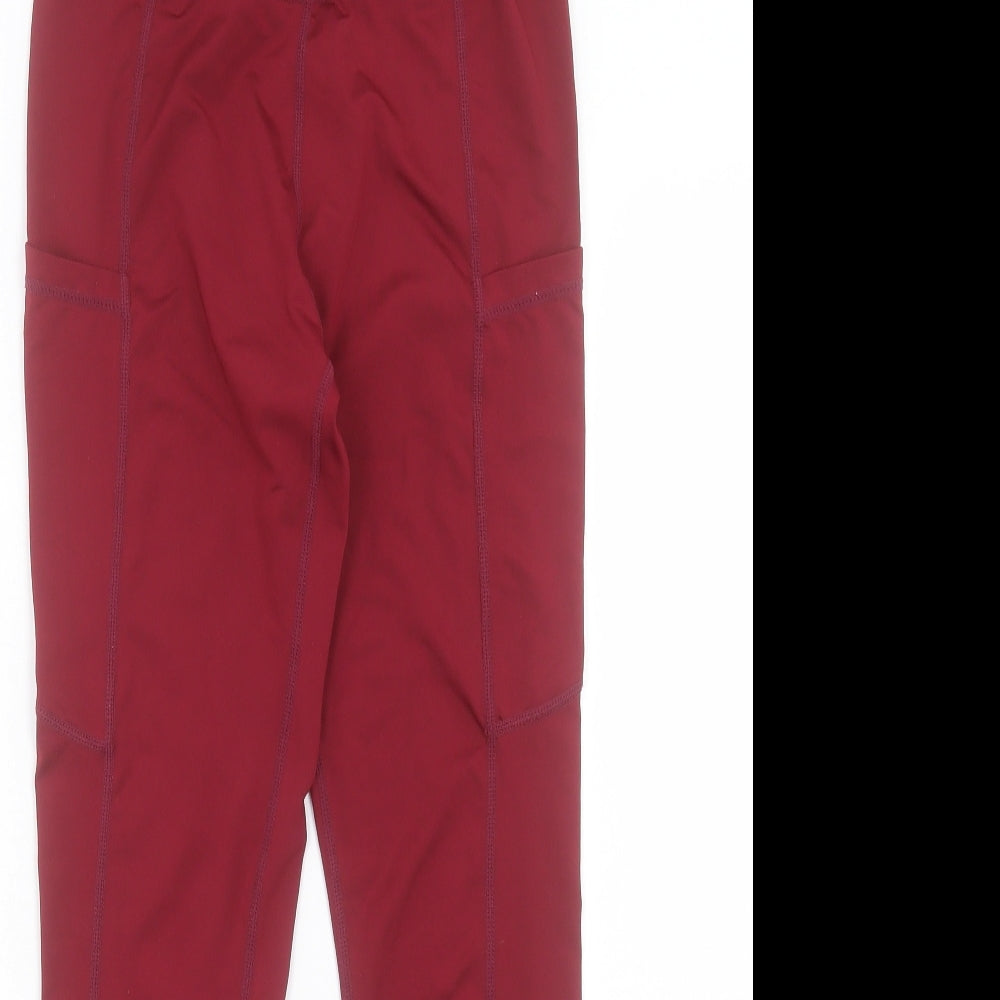 SheIn Womens Red Polyester Compression Leggings Size M L26 in Regular Pullover