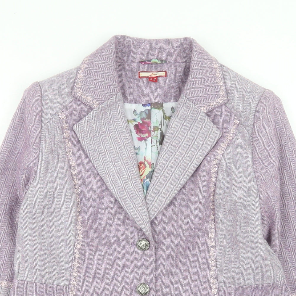 Joe Browns Womens Purple Jacket Blazer Size 14 Button