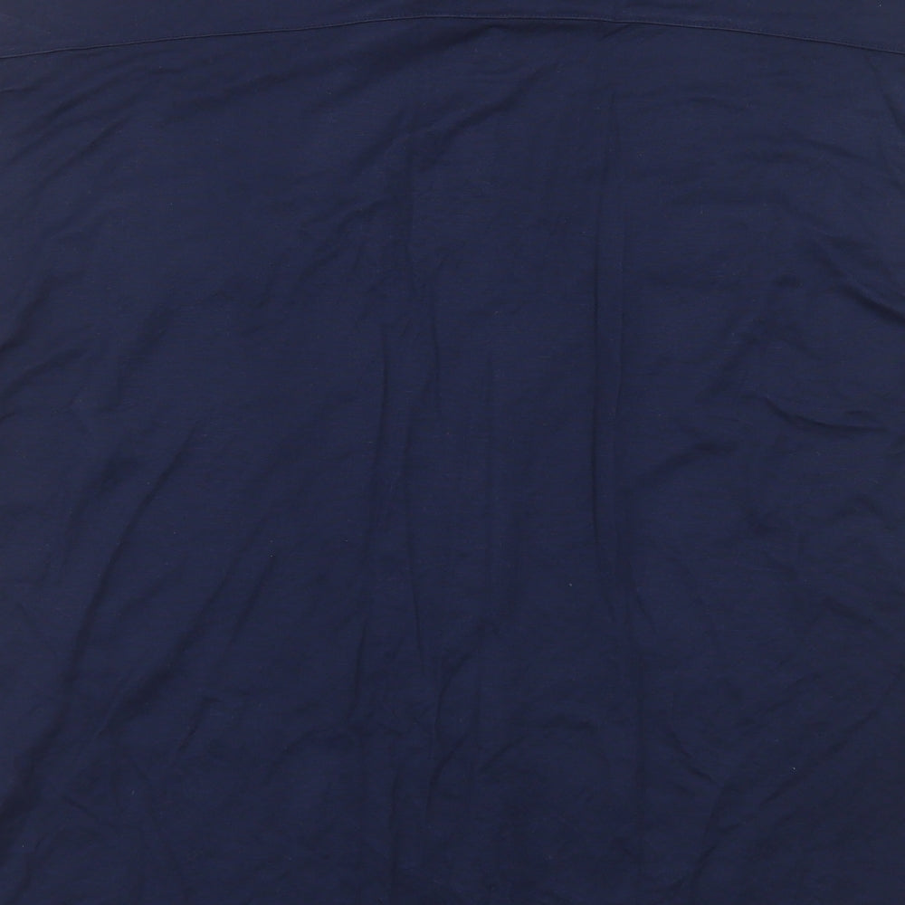Marks and Spencer Womens Blue Viscose Basic Button-Up Size 14 Collared