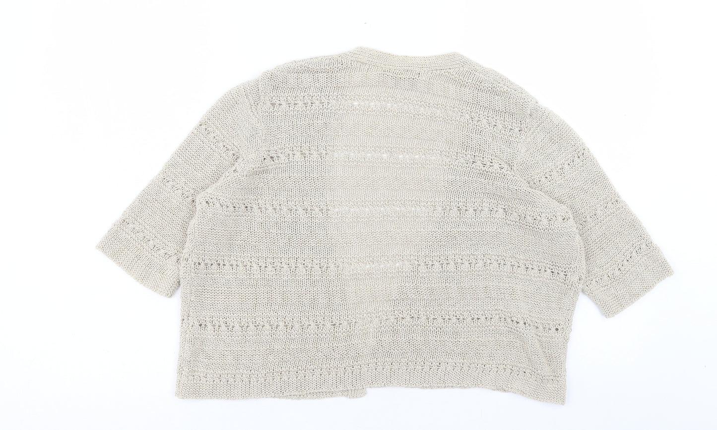 George Womens Brown V-Neck Polyester Cardigan Jumper Size 16