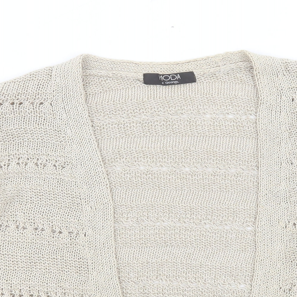 George Womens Brown V-Neck Polyester Cardigan Jumper Size 16