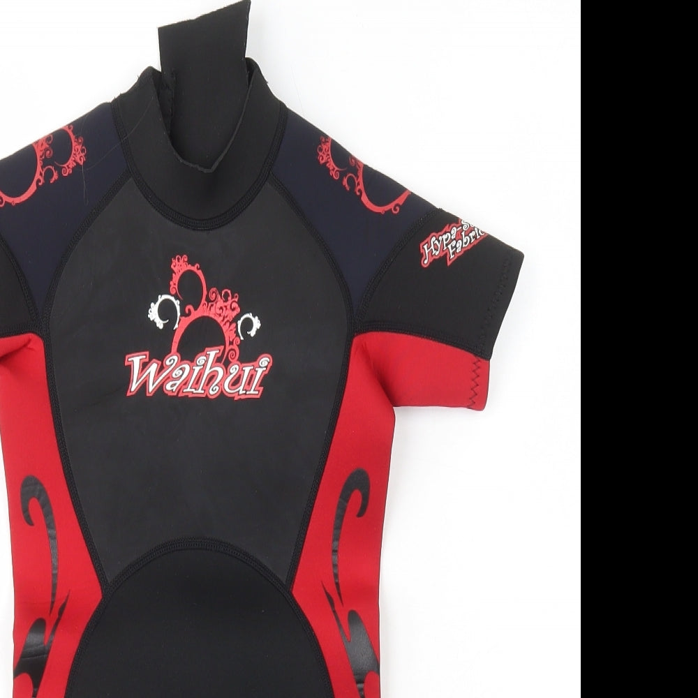 Crane Girls Red Polyester Unitard One-Piece Size 5-6 Years L6 in Zip - Wetsuit