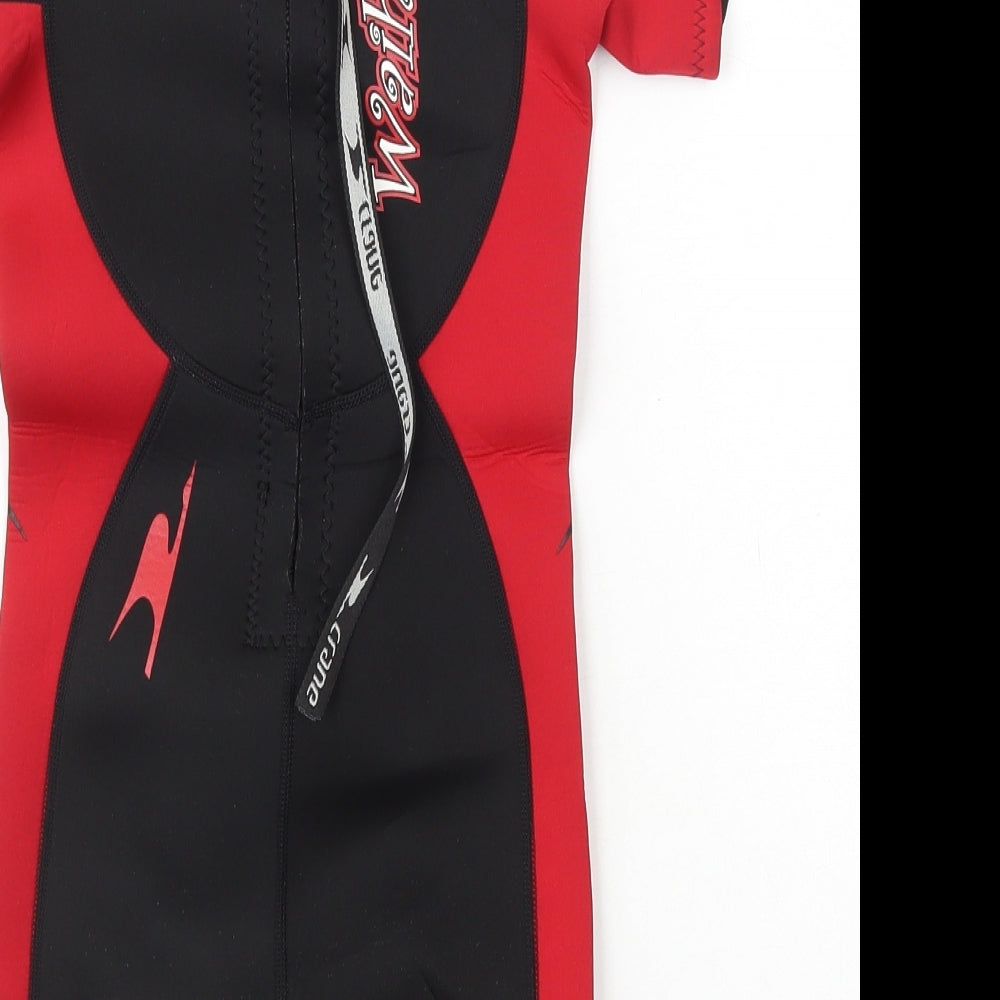 Crane Girls Red Polyester Unitard One-Piece Size 5-6 Years L6 in Zip - Wetsuit