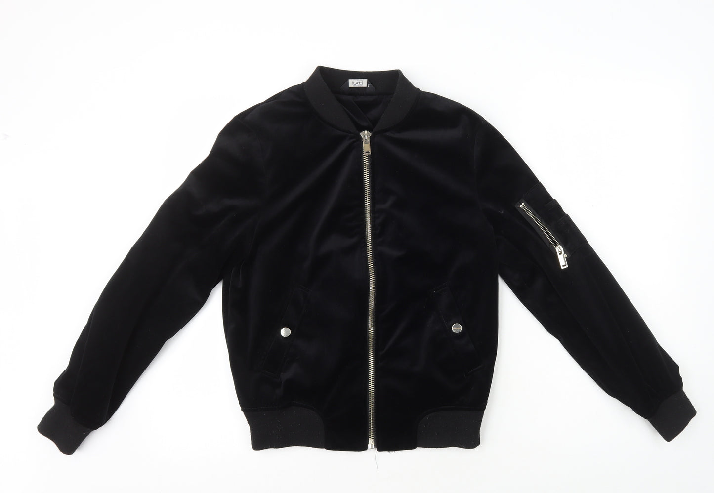 F&F Womens Black Bomber Jacket Jacket Size 6 Zip