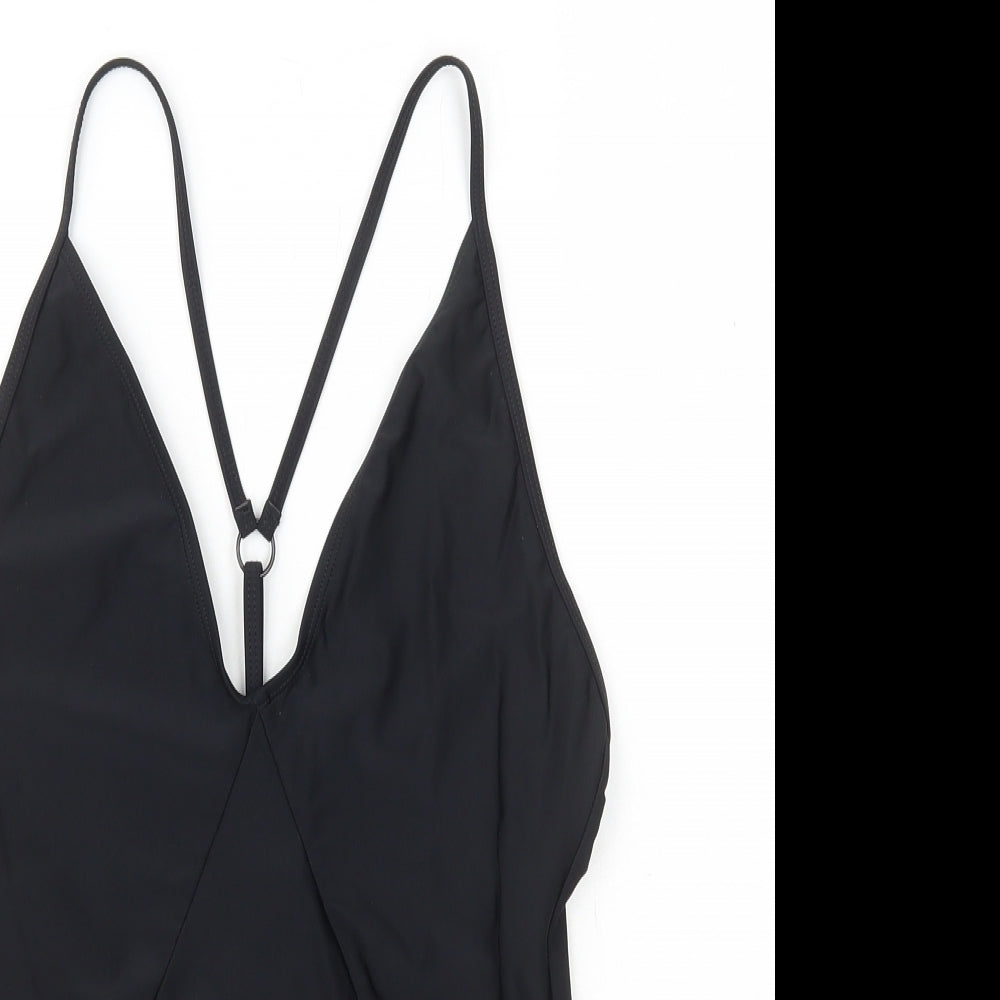 Boohoo Womens Black Polyamide One Piece Size 12