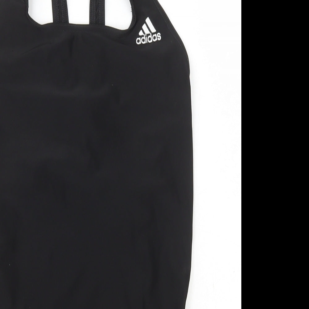 adidas Womens Black Striped Polyamide One Piece Size 10