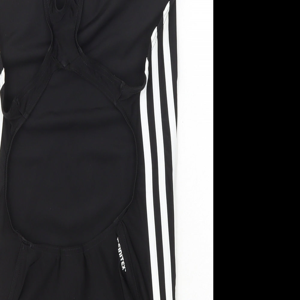 adidas Womens Black Striped Polyamide One Piece Size 10