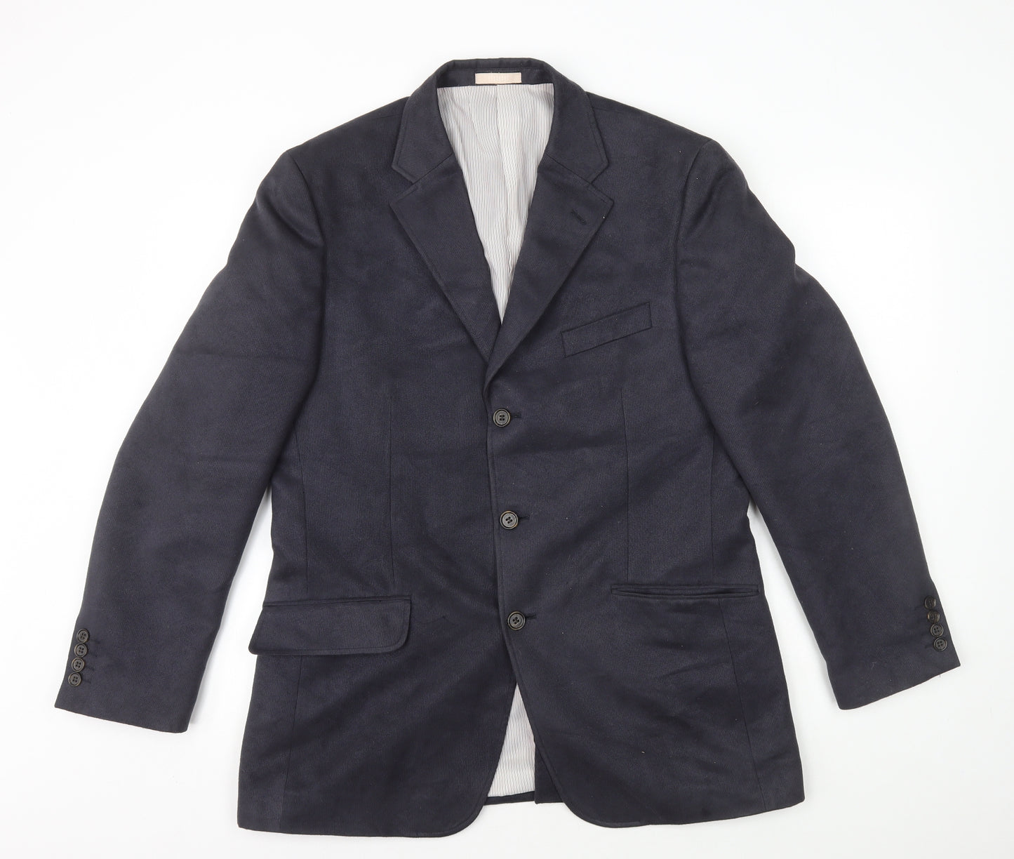 Greenwoods Mens Blue Polyester Jacket Blazer Size L - Suede style