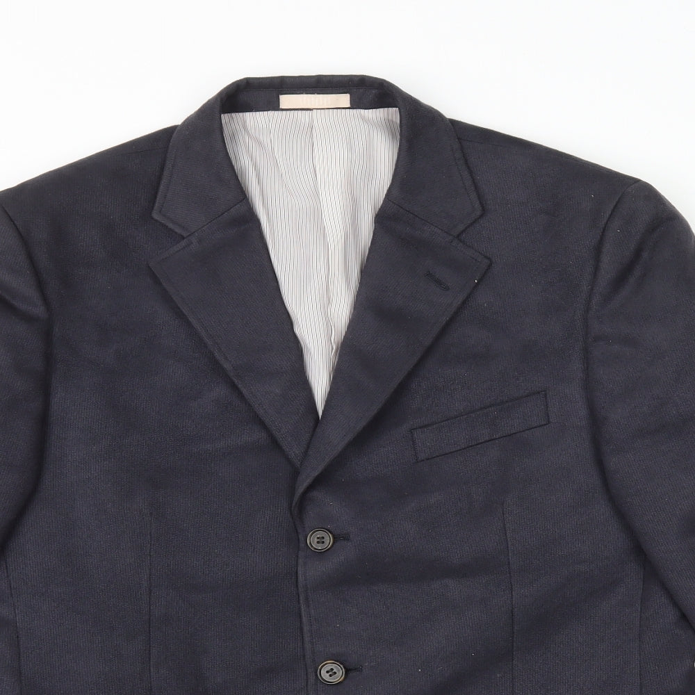 Greenwoods Mens Blue Polyester Jacket Blazer Size L - Suede style