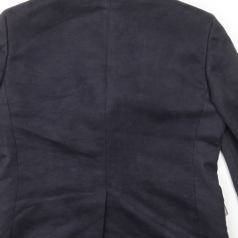 Greenwoods Mens Blue Polyester Jacket Blazer Size L - Suede style