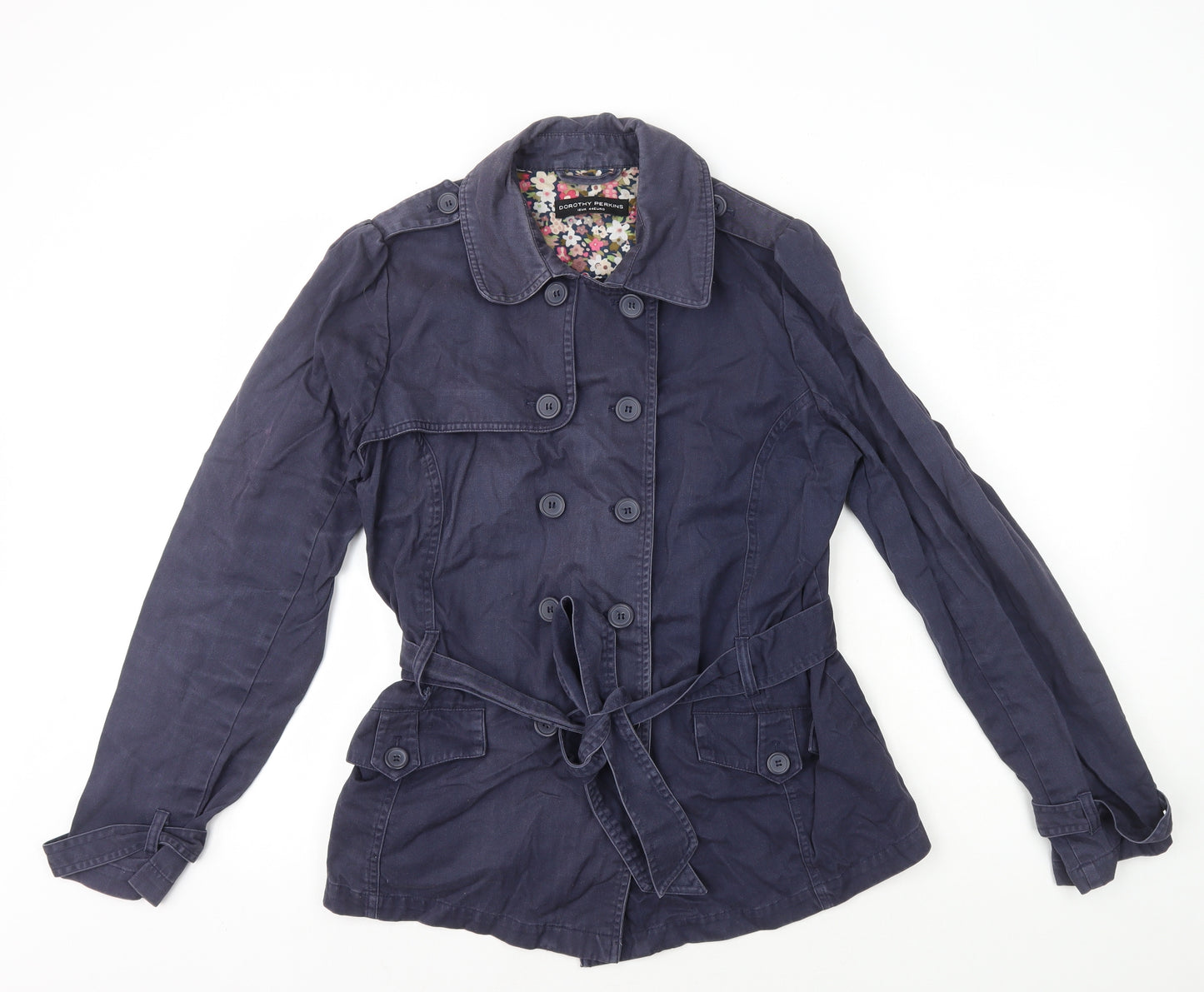 Dorothy Perkins Womens Blue Military Jacket Coat Size 16 Button
