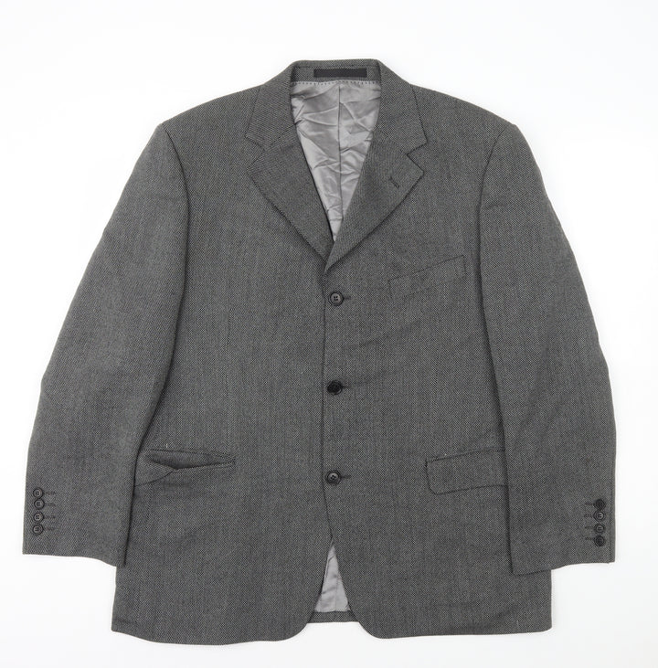 Marks and Spencer Mens Grey Wool Jacket Blazer Size L