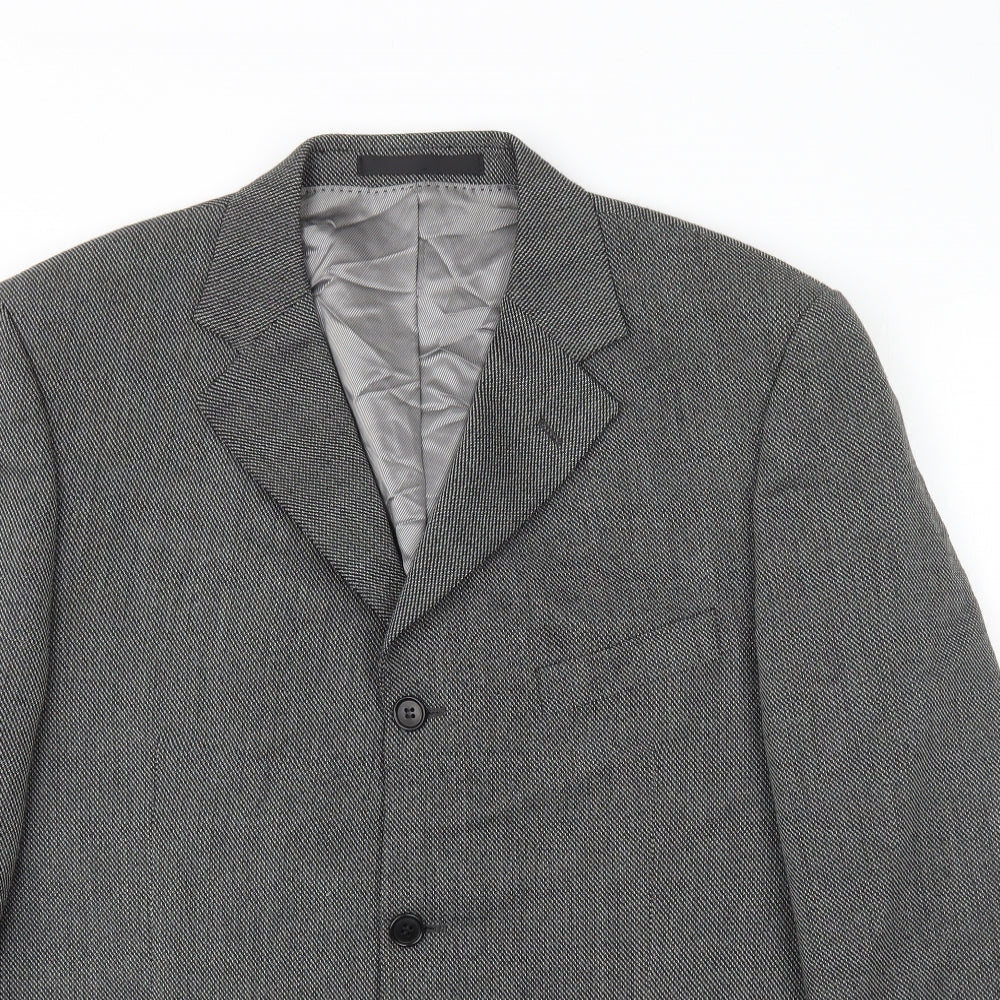 Marks and Spencer Mens Grey Wool Jacket Blazer Size L