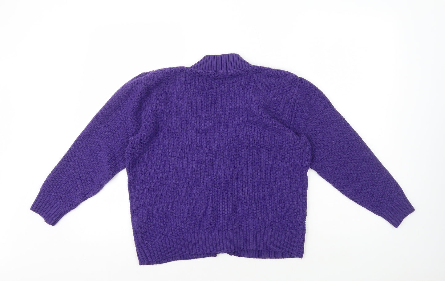 Fashion Alert Womens Purple V-Neck Acrylic Cardigan Jumper Size S - Size S/M