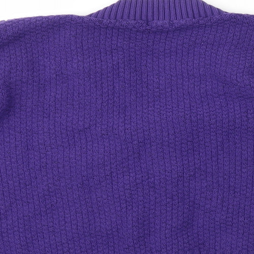 Fashion Alert Womens Purple V-Neck Acrylic Cardigan Jumper Size S - Size S/M