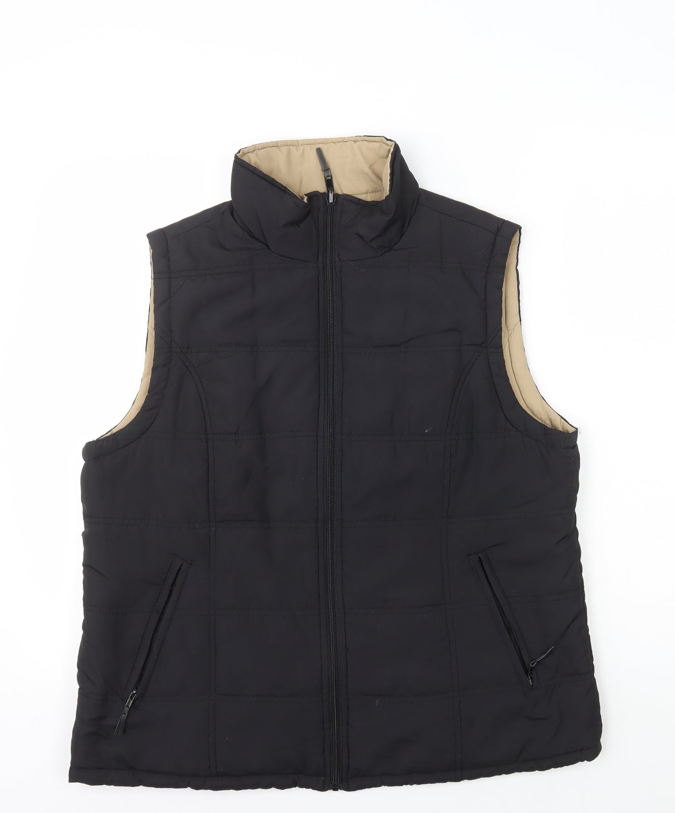 David Barry Womens Black Gilet Jacket Size 16 Zip