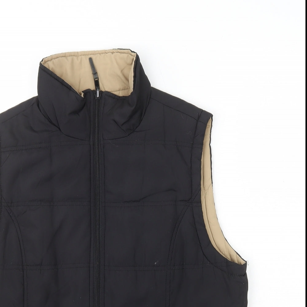 David Barry Womens Black Gilet Jacket Size 16 Zip