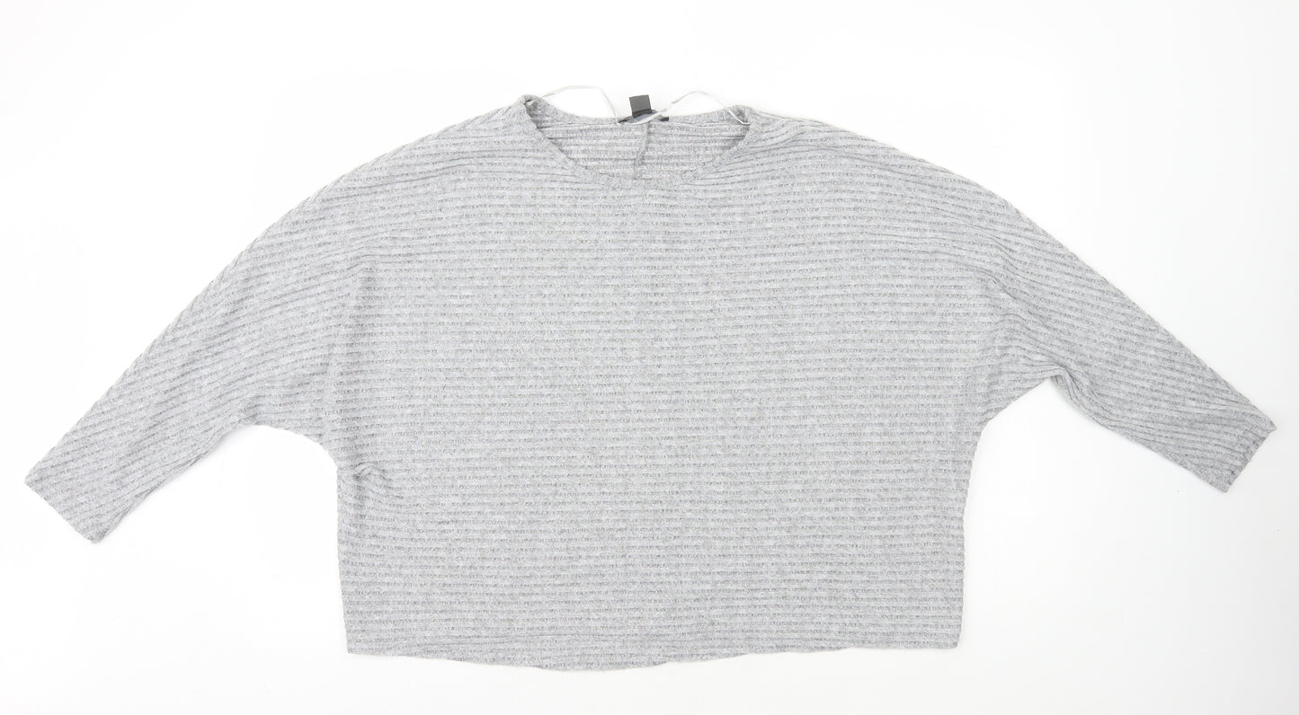 Primark Womens Grey Polyester Basic T-Shirt Size XL Round Neck