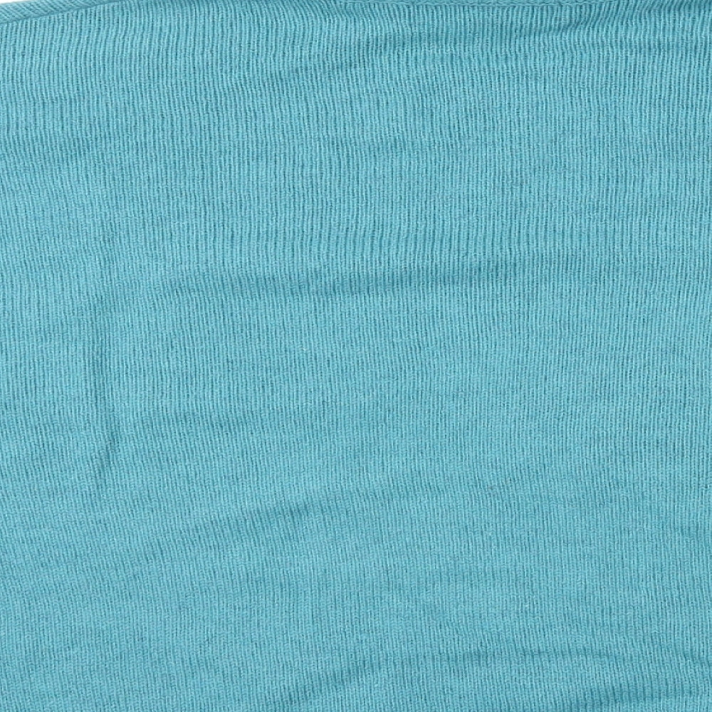 Marks and Spencer Womens Blue High Neck Acrylic Pullover Jumper Size M - Frill Neck