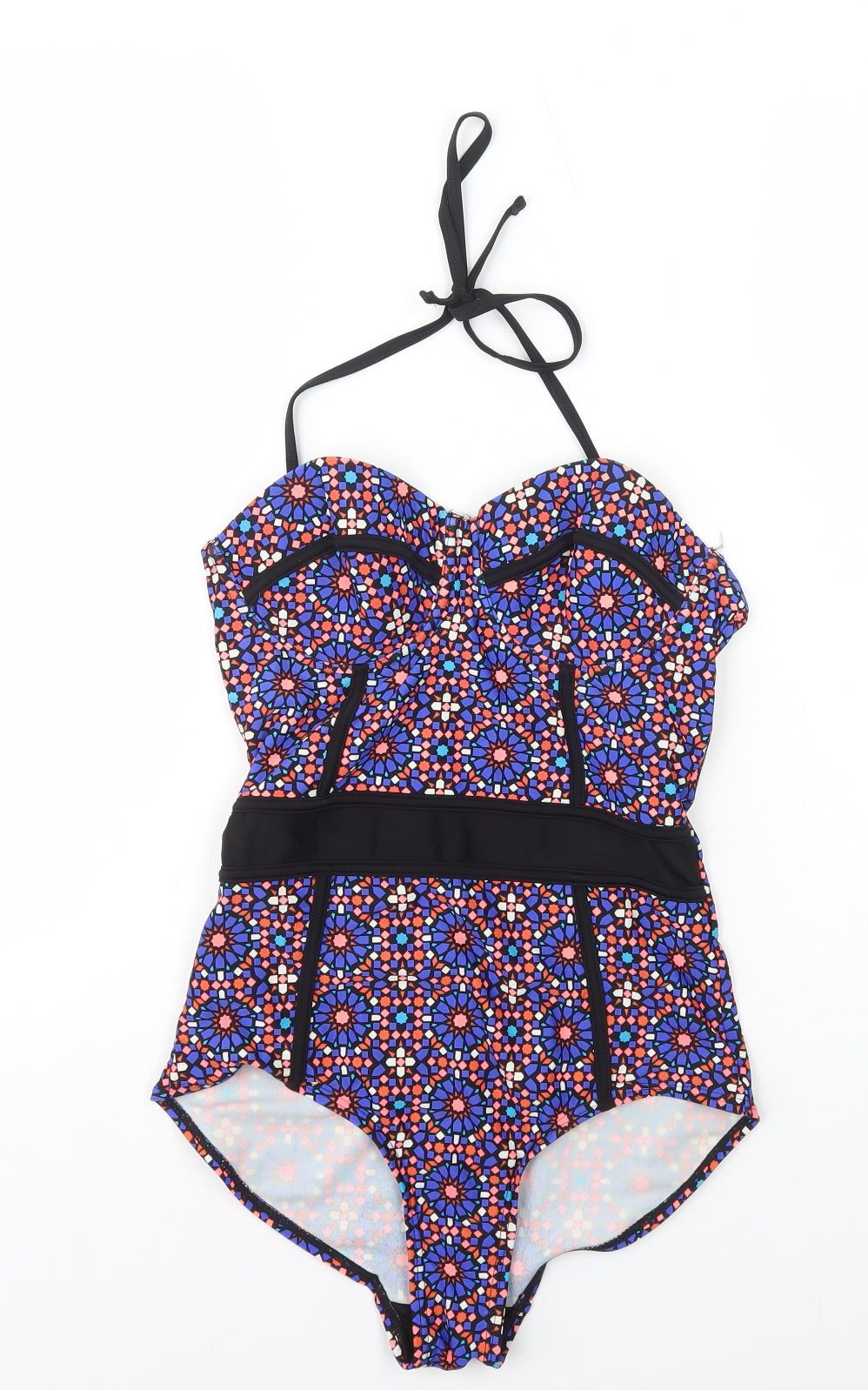 Primark Womens Multicoloured Geometric Polyamide One Piece Size 12