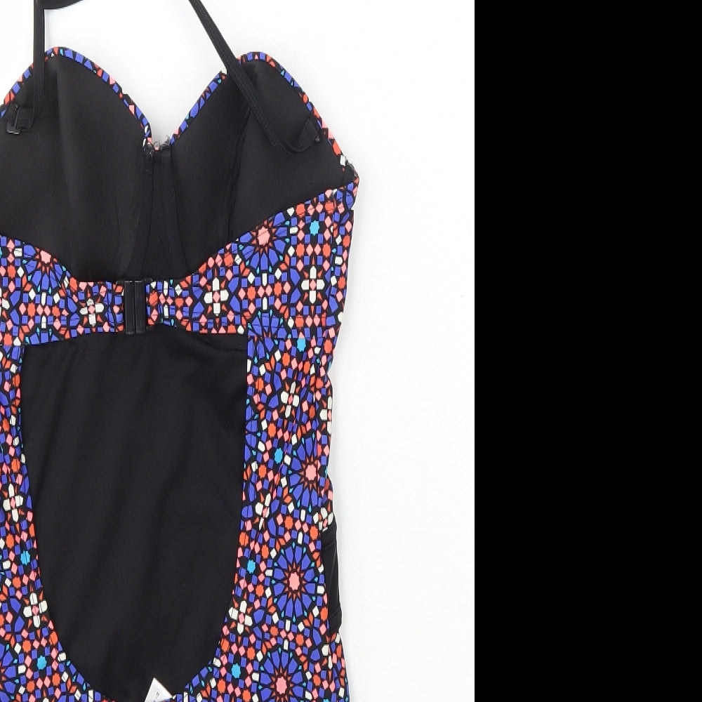 Primark Womens Multicoloured Geometric Polyamide One Piece Size 12