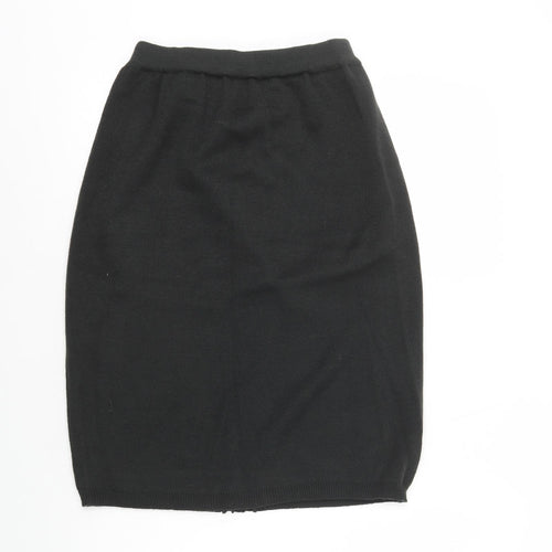 Link Fashion Womens Black Acrylic Straight & Pencil Skirt Size M - Buttons on Back