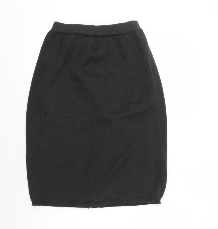 Link Fashion Womens Black Acrylic Straight & Pencil Skirt Size M - Buttons on Back